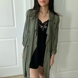 Revolve Green Trench Coat